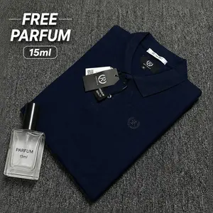 FREE PARFUM -Baju Polo Shirt Logo Full Bordir Bahan  Cvc Pique Diamon Brand Local Terbaru Size M-L-XL-XXL Model Simple Elegan Kaos Kerah Pria Dewasa Polo Casual Mewah