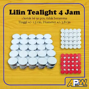Lilin tealight / Lilin kaleng 4 Jam isi 50 pcs