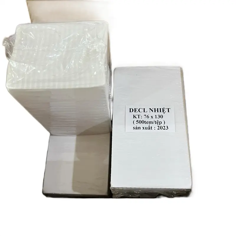 Combo 5 tệp tem nhãn nhiệt kích thước A7 ( 76x130)mm - 500 tem in tem Tmđt - in mã vận đơn, in bill 0