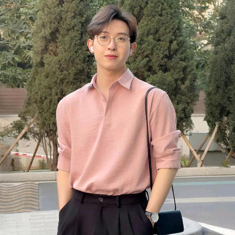 Áo Sơ Mi Nam Dài Tay Form Dáng Slimfit Chất Liệu Vải Đũi Thoáng Mát, Phong Cách Hàn Quốc Brand HB