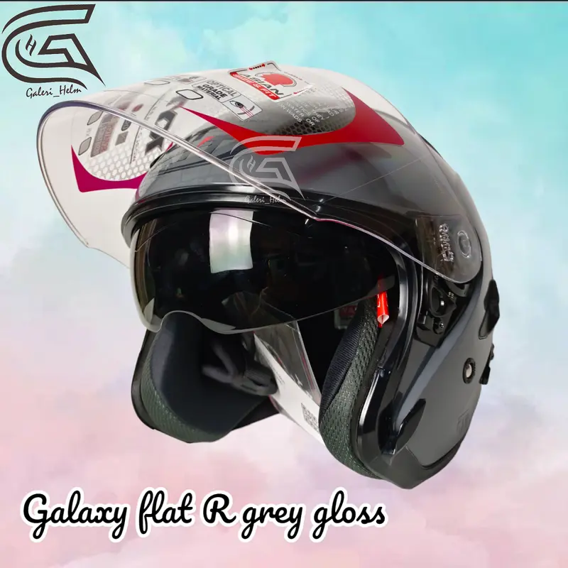 HELM KYT GALAXY FLAT R SOLID DOUBLE VISOR|HALF FACE Helmet Motorcycle 5