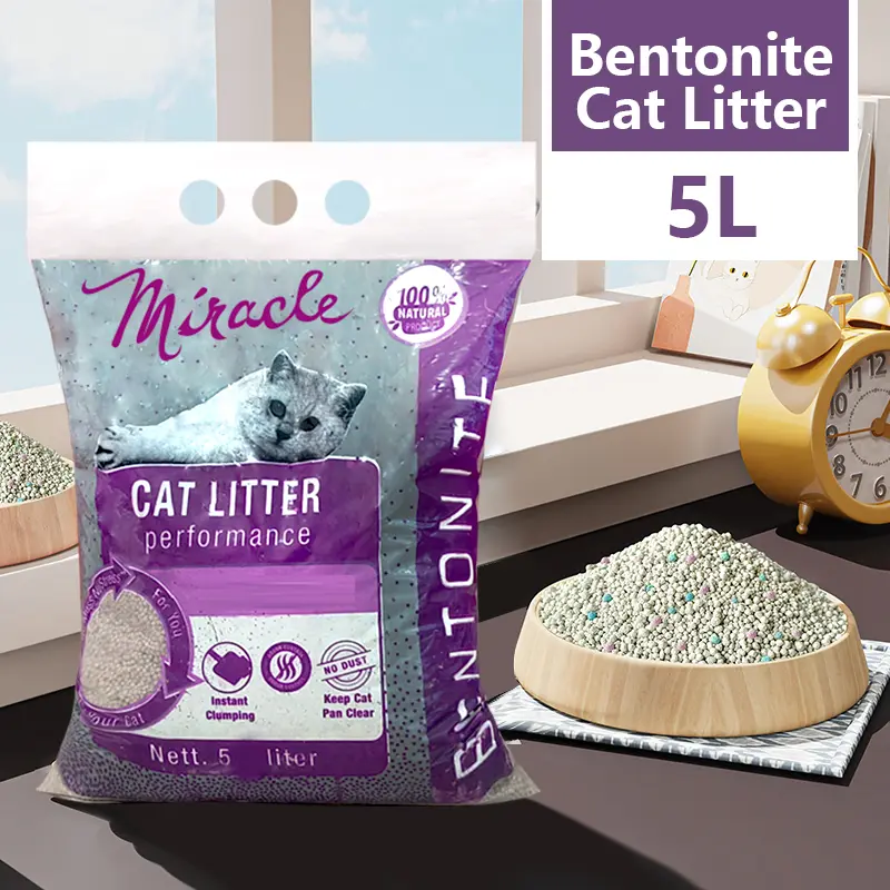 Pasir Gumpal Kucing Bentonite Cat Litter 5L - Odor Control Multicolor untuk Anjing dan Kucing