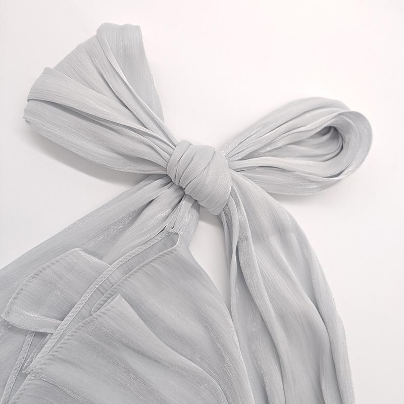 Product Introduction of Summer New Solid Color Soft and Shiny Silk Scarf Long Scarf Headscarf Shawl 3