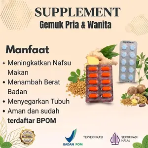 SUPLEMEN KESEHATAN PENAMBAH NAFSU MAKAN DAN PENGGEMUK BADAN PRIA DAN WANITA