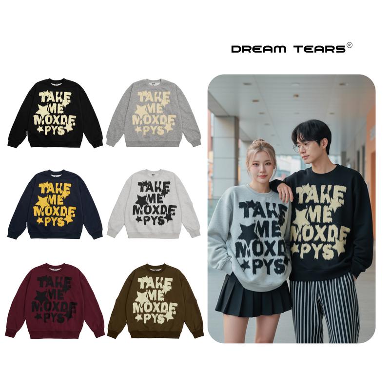 ĐỘC QUYỀN TIKTOKSHOP Áo Sweater Cổ Tròn Nam Nữ Dream Tears Chất Liệu Nỉ Hai Da Cao Cấp From Ruguler Phong Cách Sang Trọng NW1