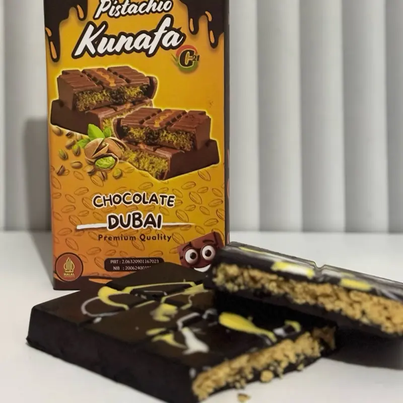 COKLAT DUBAI CRISPY PISTACHIO KUNAFA UKURAN BESAR 250 GR PREMIUM 1