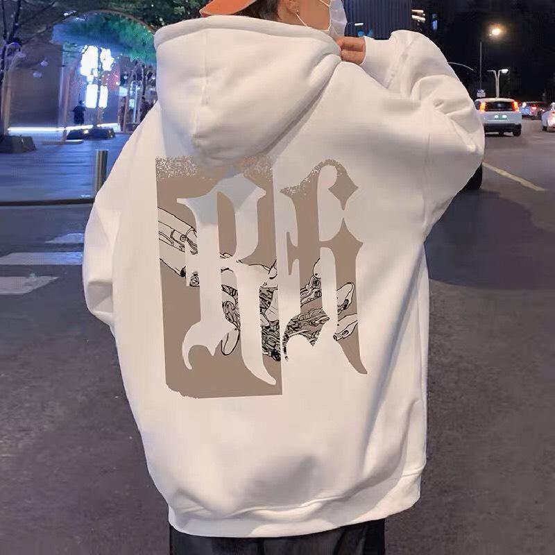 Áo hoodie unisex form rộng WIND Chữ R thời trang nam nữ nỉ Bông áo khoác zip oversize ulzzang Menswear Dài Tay Có Túi Tay Dài