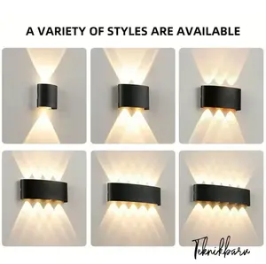 WALL LAMP COB 2W 4W 6W 8W 10W - LAMPU DINDING OUTDOOR PILAR COB MINIMALIS AC 220V HITAM KUNING