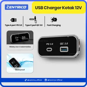 USB Charger 12V QC PD Dual Port USB-A & Type C Fast Charge / USBKGG002-GKT