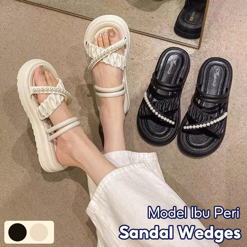 Sandal Bersol Platform Untuk  Wanita Modis Sandal Rumah Bersol Tebal Serbaguna Sandal Anti Selip Gaya Korea 1