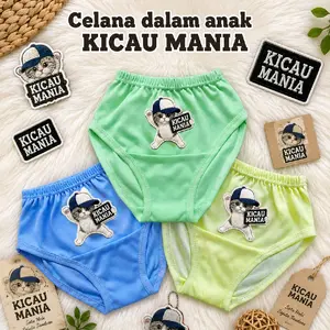 Celana Dalam segitiga  Anak Perempuan Kicau Mania Virall Warna Random Katun Tebal Nyaman dan Aman
