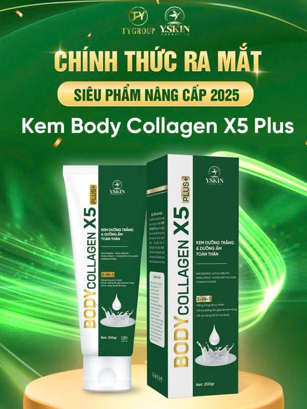 Y.SKIN Kem Body Collagen X5 Plus - Dạng Kem Sữa Chua 200g Chống Vi Khuẩn Dưỡng Ẩm Làm Trắng Chống Lão Hóa Dưỡng Da Body Nữ