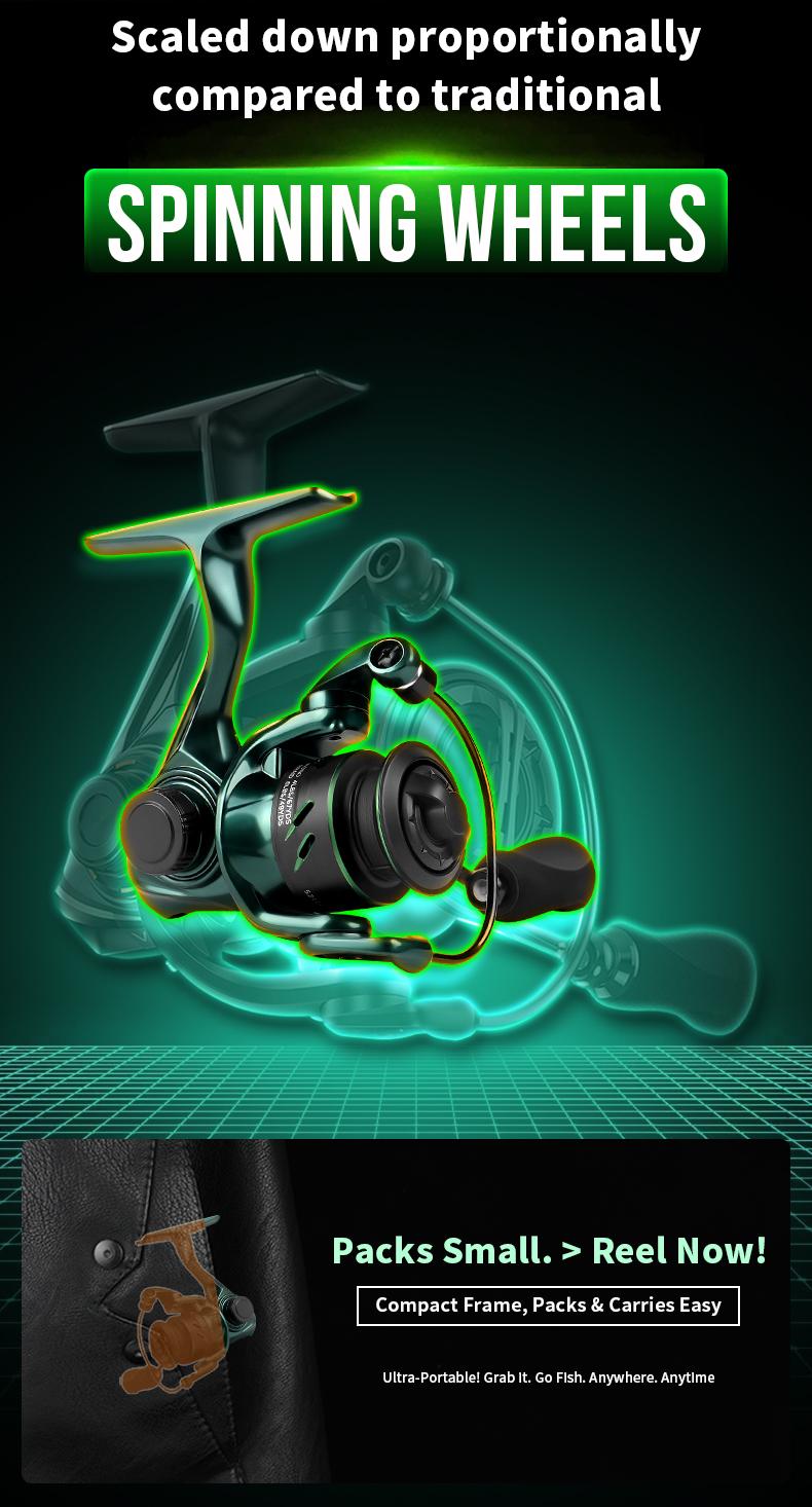 Cadence EIves Mini Spinning Reel, 123g Ringan ultralight , Bearing 6+1BB, Brek 3kg, Nisbah 5.2:1, Kekili Mikro Mesin Tepat, Design Khas Ikan Lure Toman/Kelah/Bass, Sesuai Memancing Sungai Jernih