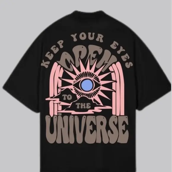 Keep yous eyes open to the universe kaos oversize Baju Pria Wanita Distro