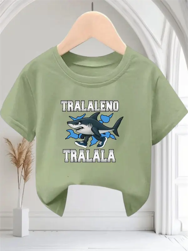 Kaos Distro Anak Motif Tralarelo Tralala Viral Tangan Pendek Atasan Fashion Anak Katun Soft 0