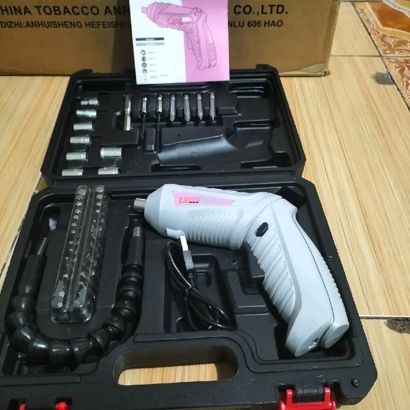 Bor set 47 Obeng Elektrik  Cordless Screwdriver RECHARGER  Mesin Bor Mini 7