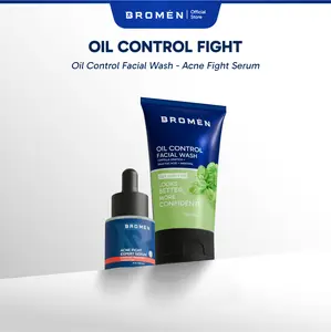 BROMEN OIL CONTROL ACNE SET [ OIL CONTROL FACIAL WASH & ACNE SERUM ] | SKINCARE  MUKA COWOK BERMINYAK