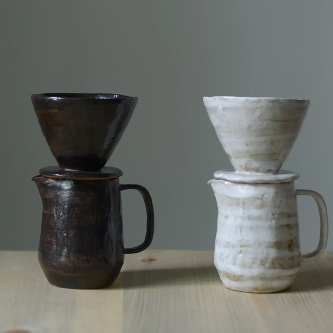 Coffee Set, Creative Hand Brewed Coffee Pot Set, Coffee Filtering Cup Utensil, Instant Rough Pottery Handmade Coffee Utensil kitchenware
