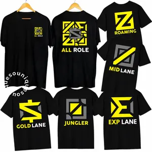 UNIQUESO - Kaos Distro Lengan Pendek ALL ROLE MOBILE LEGEND MLBB  Role Exp Jungler Mid Gold Lane Baju atasan oblong pria wanita gaming terbaru