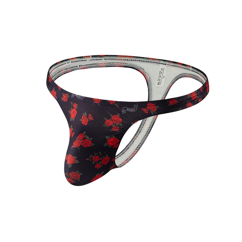 Product Introduction of Breathable Men Thongs Underwear Jockstrap Print Men's Bikini T-back Lingerie Men Innerwear 6