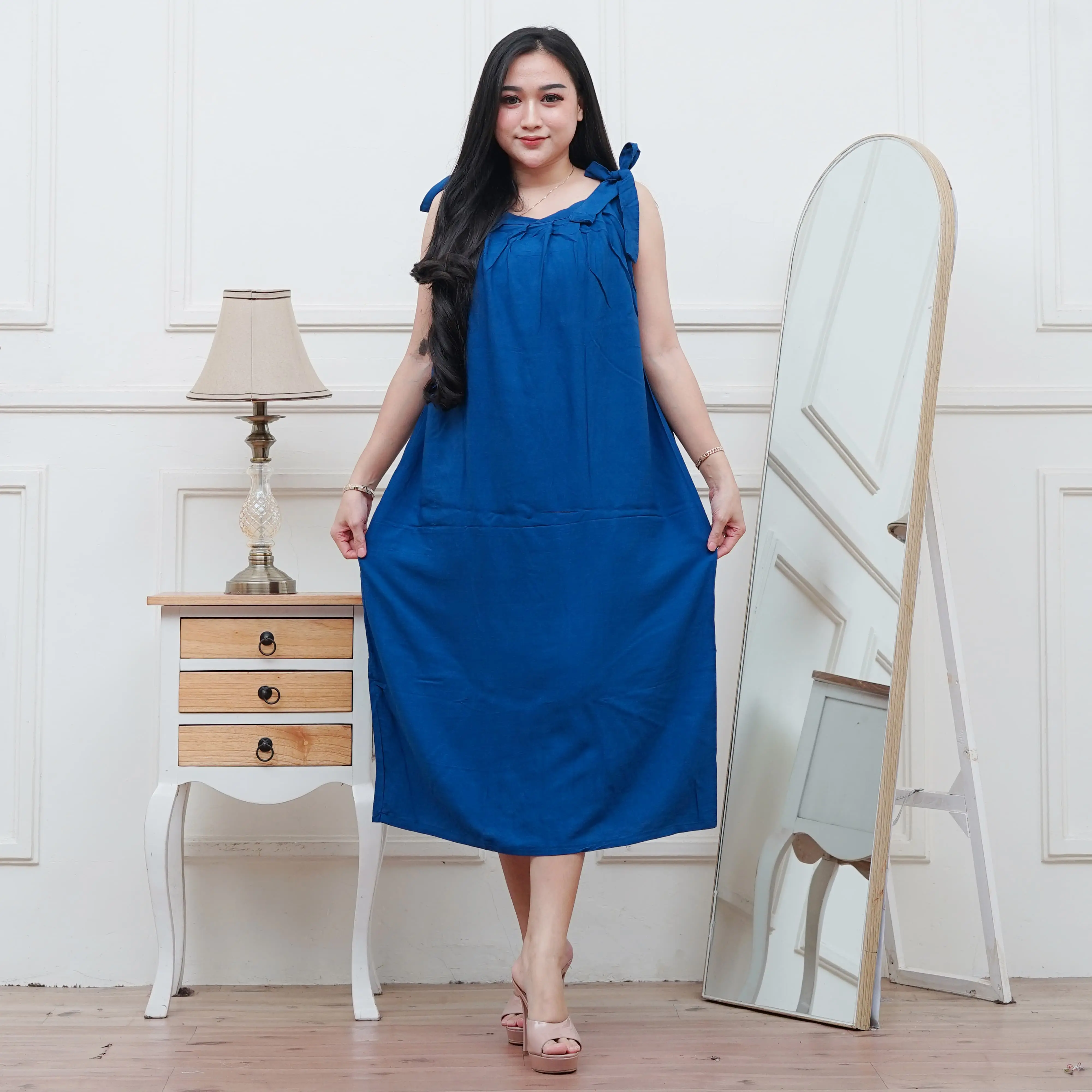 Inner Dress Tanpa Lengan Jumbo Rayon Busui Gamis Manset Gamis Hitam  Midi Casual Dewasa Baju Mini