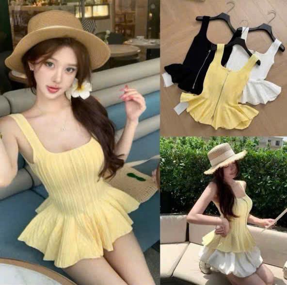 ( Áo Len QCCC Oder ) Sét Áo Len Khoá Mix Chân Váy Bí Xoè Dành Cho Nữ Sang Chảnh by T.LINH STORE 68