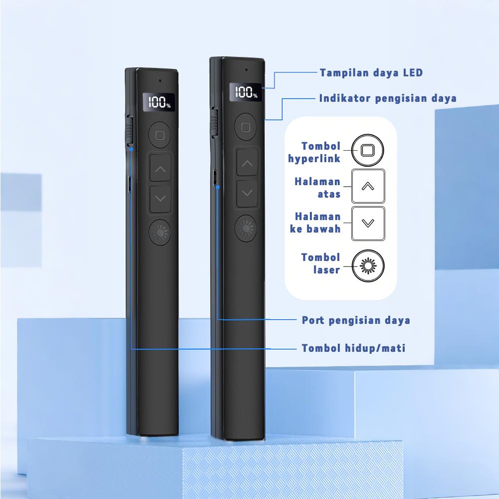 NEXID Laser Pointer Presenter Wireless USB Pen Laser Hijau Presentasi PPT Jarak 200 M