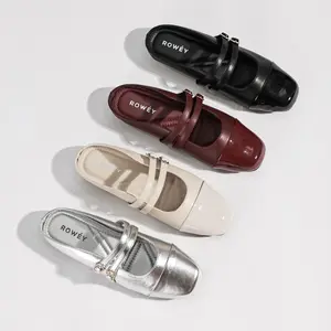 Rowey Sepatu Sandal Flat Wanita Sendal Mules Korea Patricia Karet Shoes