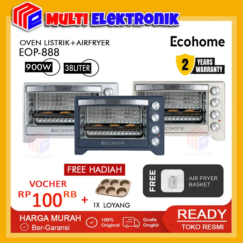ECOHOME Electric Oven Low Watt Platinum EOP-888 Oven Listrik 0
