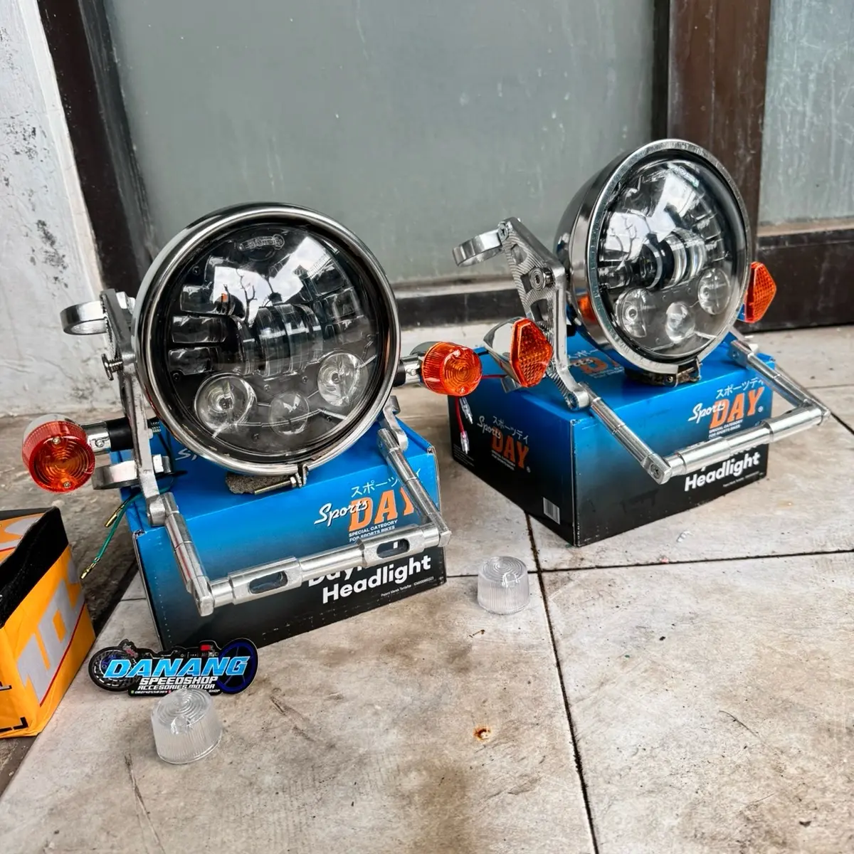 Lampu Day Meker 5.75 inch TSS Full Set Batok L2G Kupingan+Plat Sein palu Bulat & Diamond As 31 & 33 PNP CB GL MEGAPRO TIGER CB150 Vixion Ninja Foto