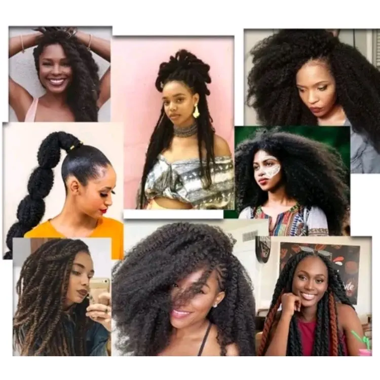 RAMBUT SAMBUNG ISI 12 HELAI RAMBUT SULAM RAMBUT ANYAM BRAID HAIR AFRICAN STYLE KINKY BRAID RAMBUT KUPANG 5