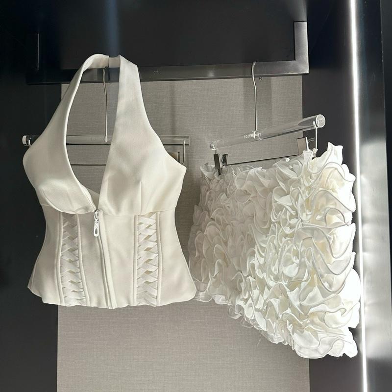 LỌ LEM LUXURY l 4 l Set Party Áo Cổ Yếm Khoá Kéo & Chân Váy Hoa