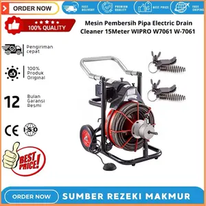 Mesin Pembersih Pipa Electric Drain Cleaner 15Meter WIPRO W7061 W-7061