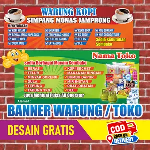 Spanduk warung / spanduk toko / banner warung / toko untuk kebutuhan jualan dan sebagainya