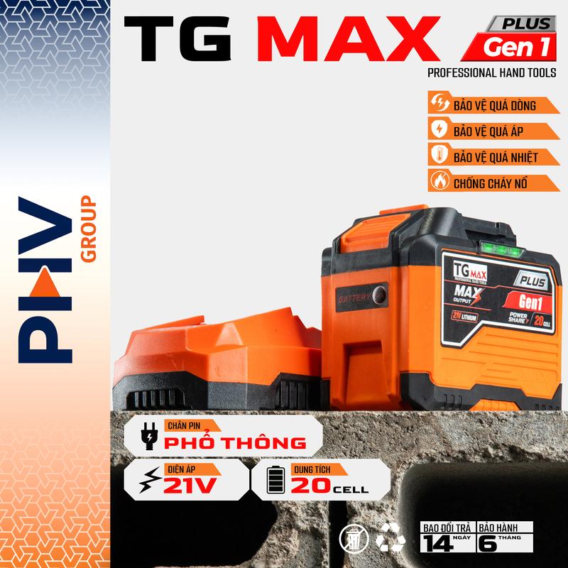 [1K] 1 Pin 20cell TGMAX Mạch to tràn viền 3 MosFet Tặng Sạc Cốc, Chân pin phổ thông Makita , Pin máy khoan , máy siết ,đèn LED báo Pin
