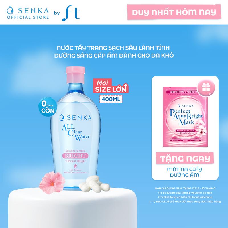 Nước tẩy trang micellar dưỡng sáng cấp ẩm SENKA A.L.L. CLEAR WATER MICELLAR…