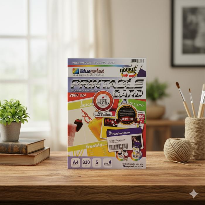 Gambar PVC ID Card Blue Print isi 5 Lembar Free Bubble Wrap dari KnRAcc Kota Bandung Tokopedia