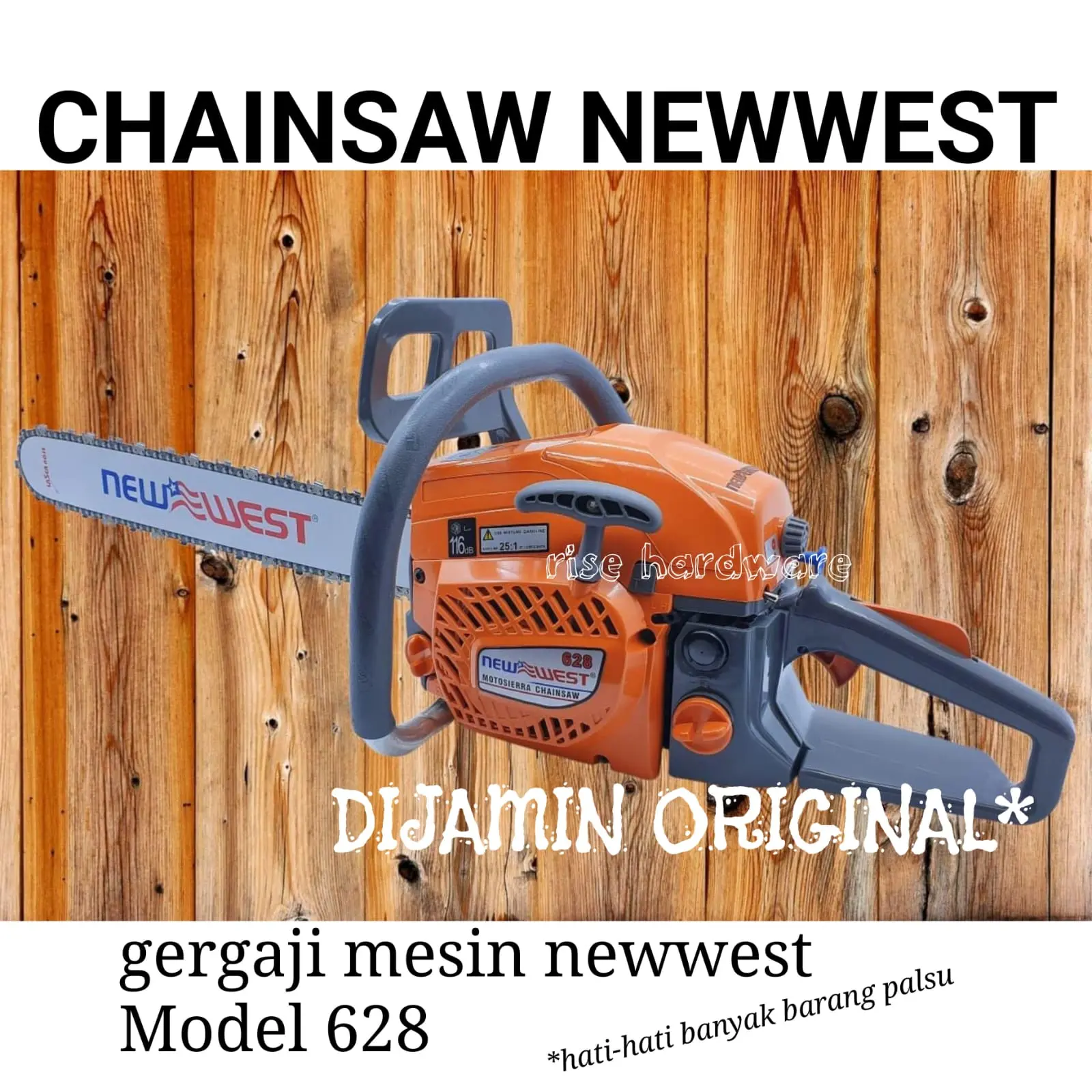 GERGAJI MESIN NEW WEST MODEL 628 NEWWEST CHAINSAW 628 ORIGINAL BAR 24inch 24"