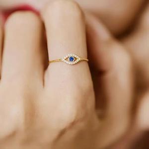 แหวนตาปีศาจสไตล์อินสตาแกรม ตาปีศาจ ออกแบบเรียบง่ายแสดงเอกลักษณ์เฉพาะตัว ขนาดปรับได้เหมาะกับนิ้วมือ ของขวัญพิเศษสำหรับคนพิเศษ