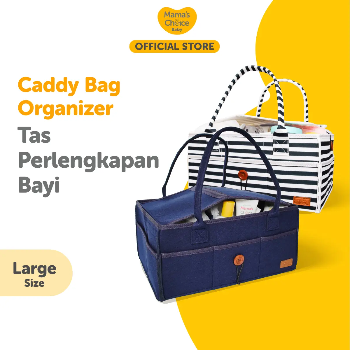 Multipurpose Organizer Caddy Bag Mama’s Choice | Tas Perlengkapan Bayi - Tas Bayi - Bags Newborn dengan Kancing