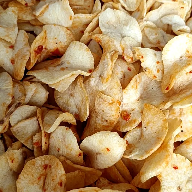Keripik Singkong 1/2KG Khas Manding Sumenep Madura Cemilan/Makanan Ringan/Snack Rasa Bawang dan Pedas Manis Enak Murah 1