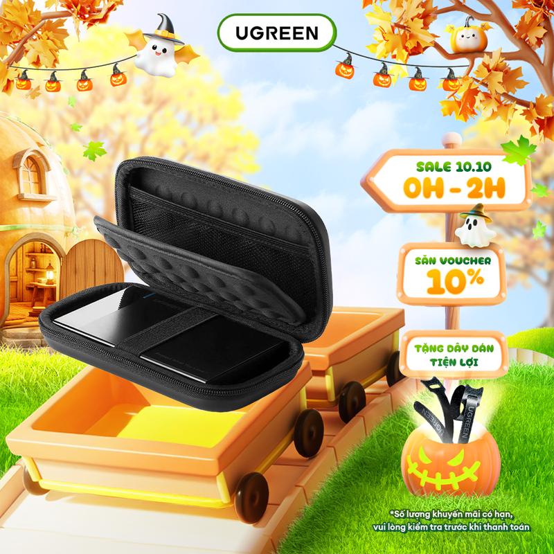 Hộp đựng phụ kiện UGREEN LP128 | Đựng tai nghe bluetooth, sạc dự phòng, thẻ nhớ, củ/cáp sạc, ổ cứng | Thiết kế chống sốc, đệm cao cấp | Bảo hành 18 tháng 1 đổi 1