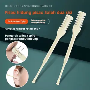 Alat pemotong bulu hidung, pembersih bulu hidung manual, pembersih saluran telinga, pengorek telinga, dan pemotong – 2-in-1