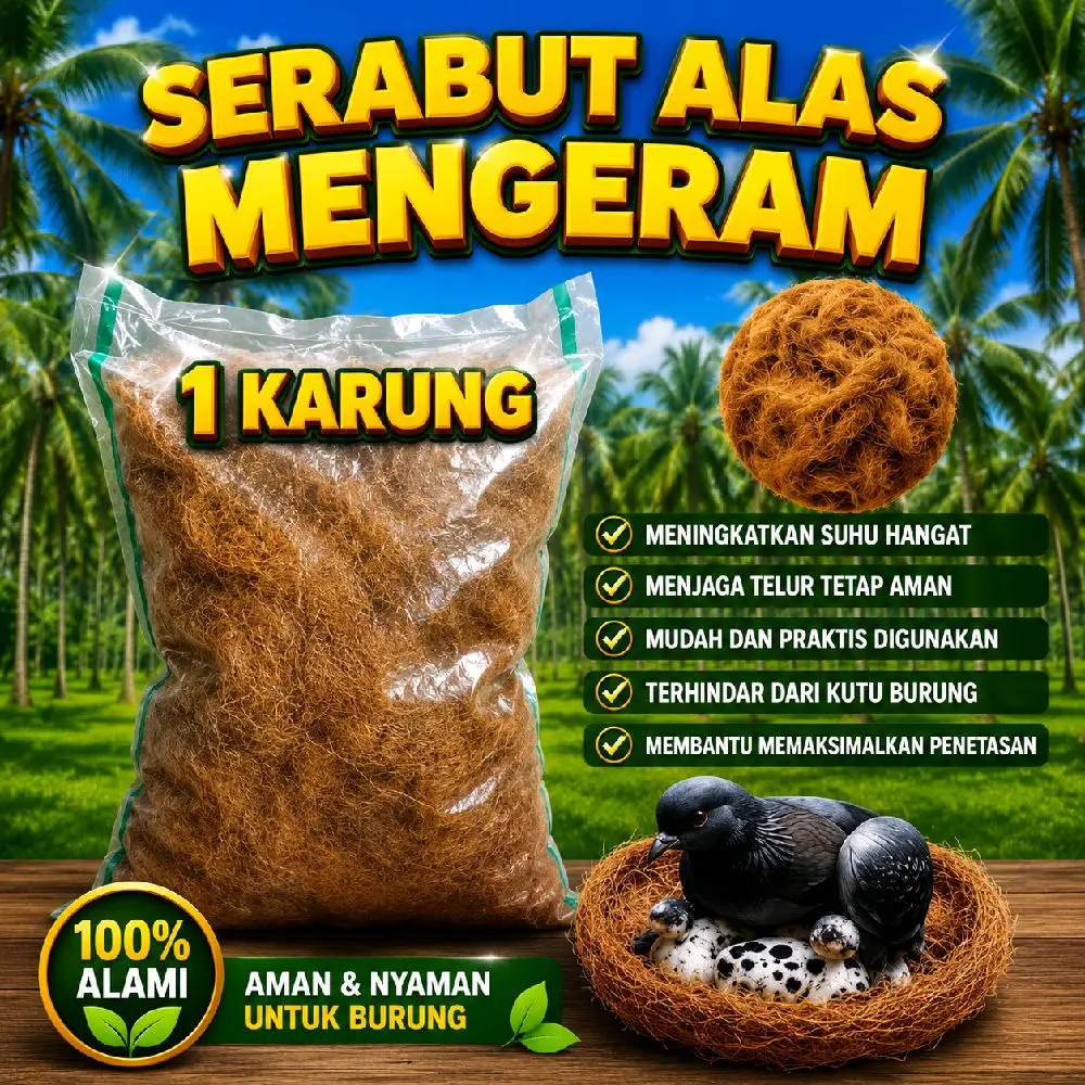 SERABUT KELAPA ALAS MENGERAM Premium 1 karung  Cocofiber Kelapa Untuk Ayam Merpati Burung 1 Karung