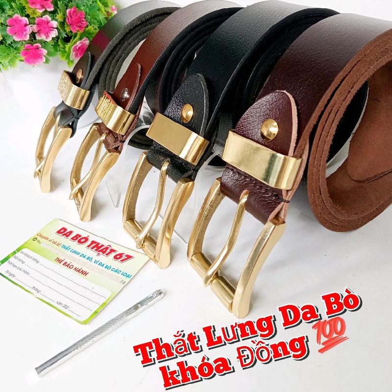 Thắt lưng Da Bò thật 1 lớp khóa Đồng { 013 } Giá Tốt ( T.ặng đinh đục lổ ) Nam