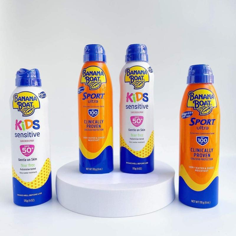 [Hàng Mỹ-Chính Hãng] Chai xịt chống nắng BANANA BOAT SPORT SPF 100,  BANANA BOAT KID SPF 50 - Chai lớn 170g Skincare Sunscreen Chăm Sóc Da Kem Chống Nắng Sun Cream