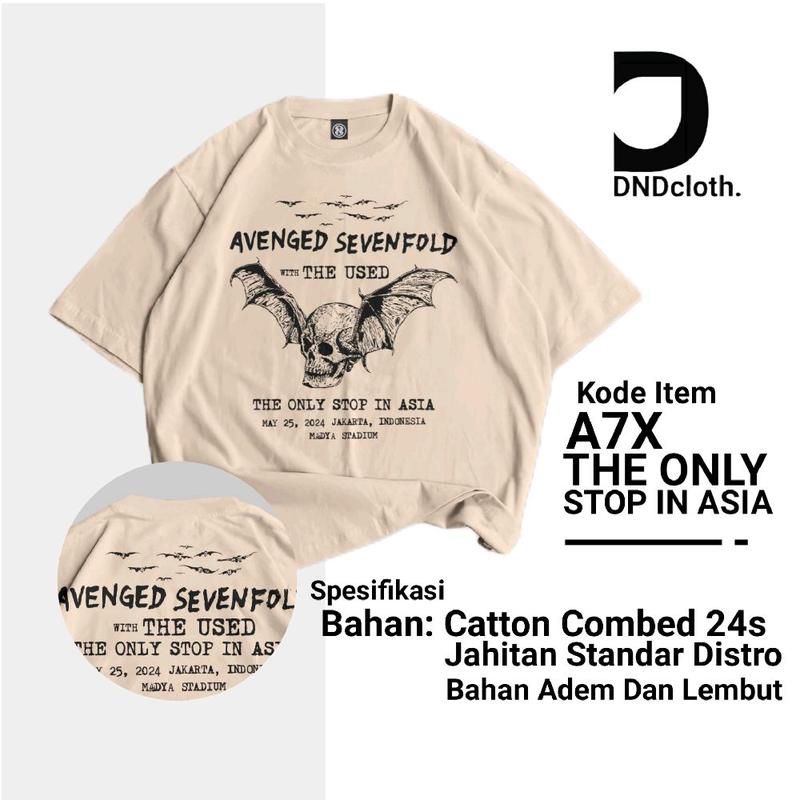 Kaos Avenged Sevenfold The Only Stop In Asia Konser Distro Combed Pria Wanita Lembut Nyaman 4