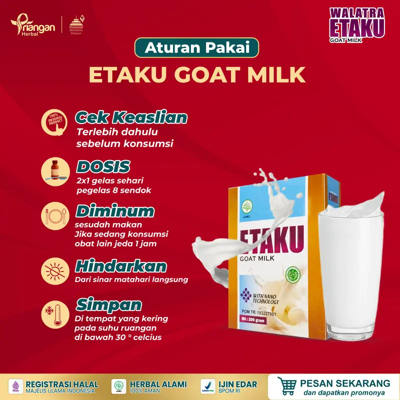 Etaku susu Bubuk Kambing Etawa herbal patah tulang isi 200 g  Dairy Milk 2