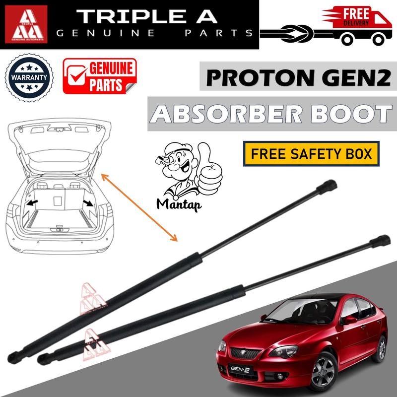 PROTON GEN 2 Rear Bonnet Damper Rear Boot Absorber Boot Shock Strut Gas ...
