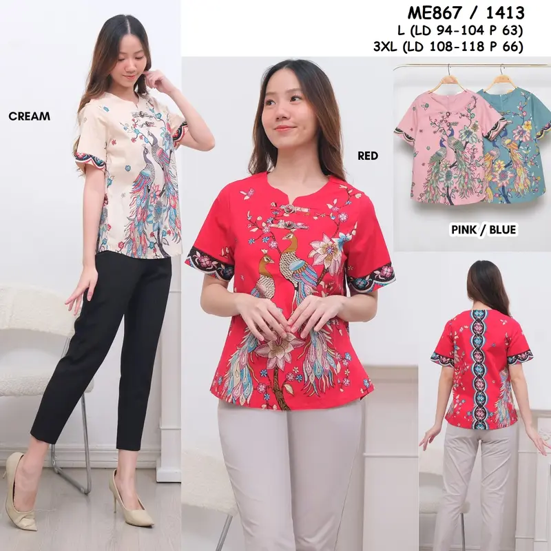 Blouse Batik Wanita Reg - JUMBO ME867 7